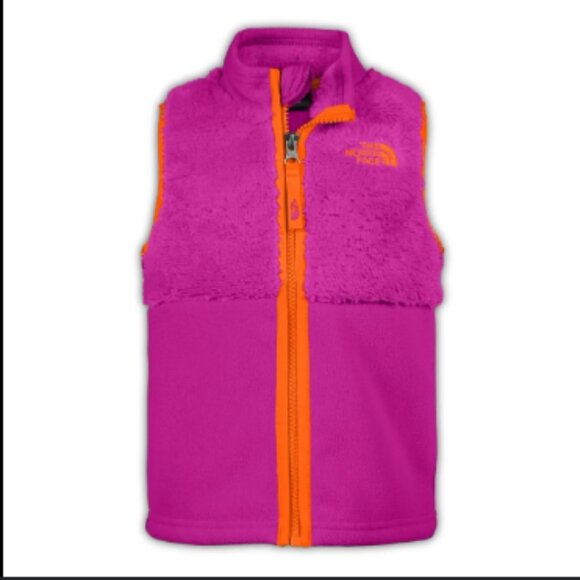 Toddler Girls The North Face Chimboraza Vest Pink Orange Fleece Zip Front sz 4T
